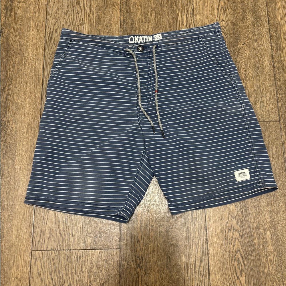 Katin Blue Board Shorts with Striped Design